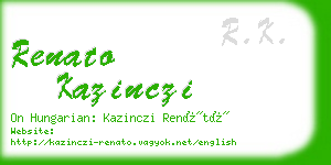 renato kazinczi business card